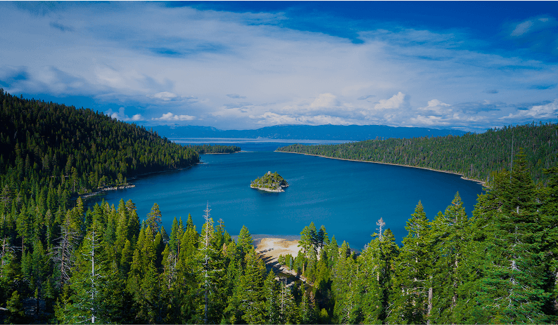 Lake Tahoe cabin in winter